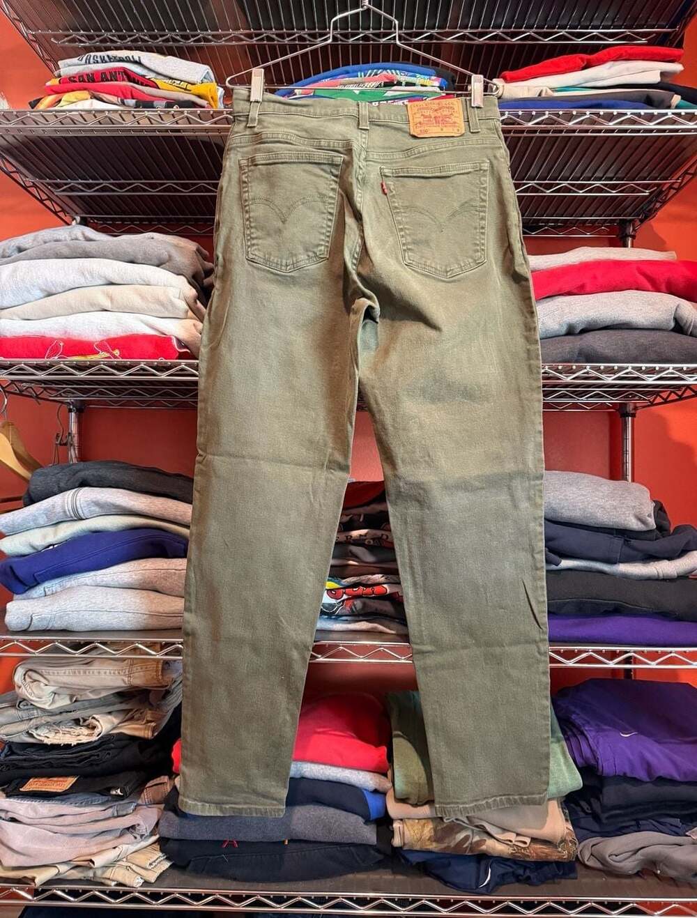 Vintage 90s Levi's 550 Relaxed Fit Tapered Leg Size 12 Reg. M Green Pants